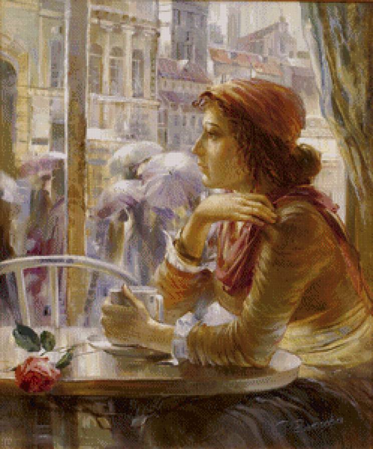 ожидание - картина акварель - предпросмотр