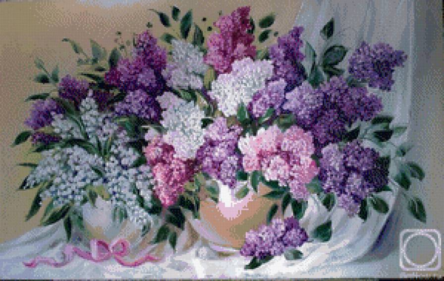 ваза и сирень - предпросмотр