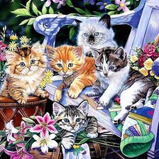 Схема вышивки «Котята»