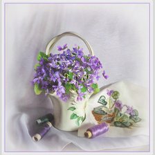 Схема вышивки «Фиалки.»