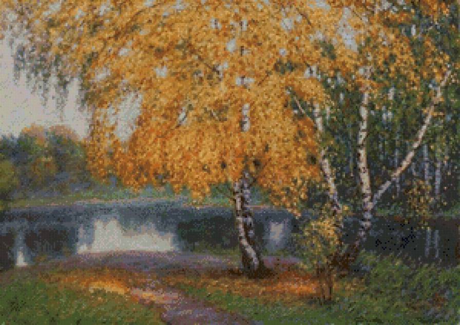 Русская осень - осень, природа, березка - предпросмотр