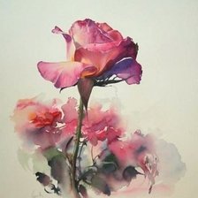 Схема вышивки «Акварельная роза»