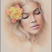 девушка с цветком