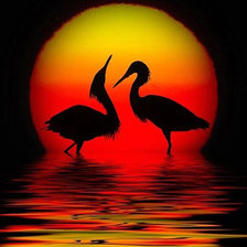 Схема вышивки «цапли»