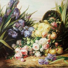 Схема вышивки «корзина с цветами»