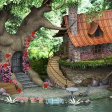 Схема вышивки «фолшебный домик»