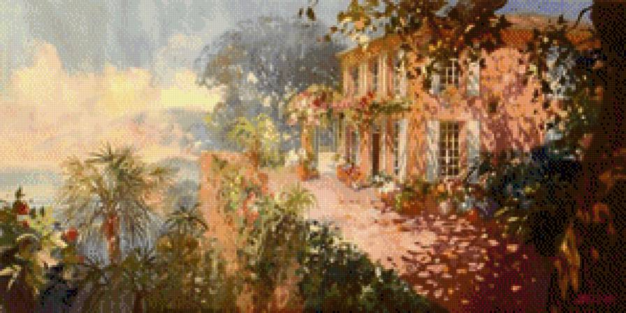 дом у обрыва - дом, пейзаж - предпросмотр