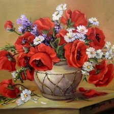 Схема вышивки «маки»