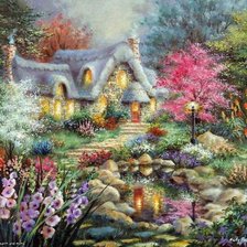 Схема вышивки «Сказочный дом»