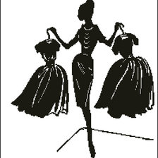 Схема вышивки «дама»