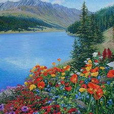 Схема вышивки «Цветущий берег»