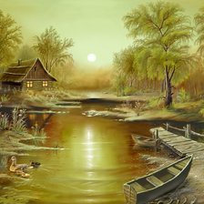 Схема вышивки «Деревня»