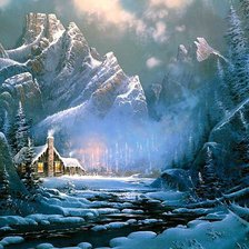 Схема вышивки «Зимние горы»