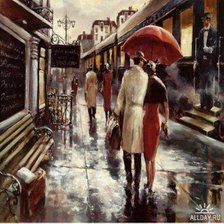 Схема вышивки «двое под зонтом»