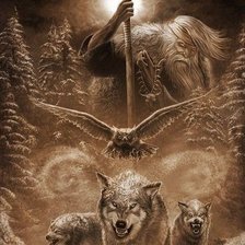 Схема вышивки «Старец с волками»