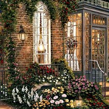 Схема вышивки «Цветочный дворик»