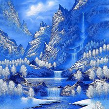 Схема вышивки «Голубая зима»