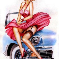 Схема вышивки «ретро прелестница»