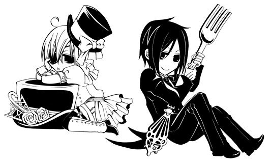 Темный дворецкий - чиби, темный дворецкий - оригинал