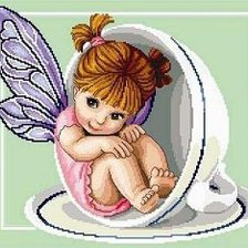 Схема вышивки «феечка в чашке»