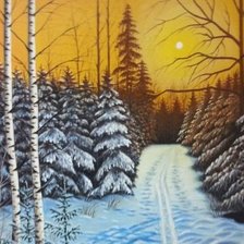 Схема вышивки «зимний пейзаж»