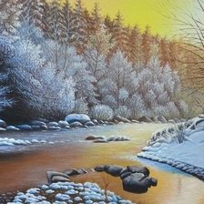 Схема вышивки «зимний пейзаж»