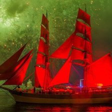 Схема вышивки «алые паруса»