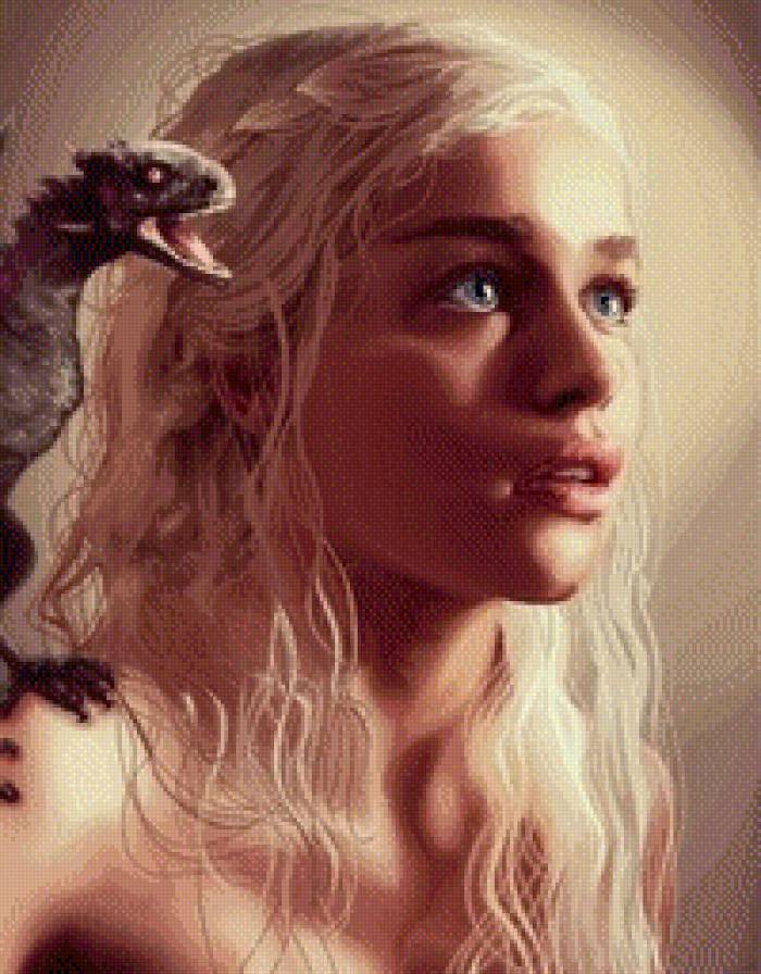 Дайнерис - девушка, лед и пламя, дракон - предпросмотр