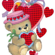 Схема вышивки «Мишка с сердцем»