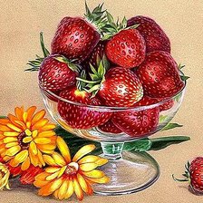 Схема вышивки «Клубника на десерт»