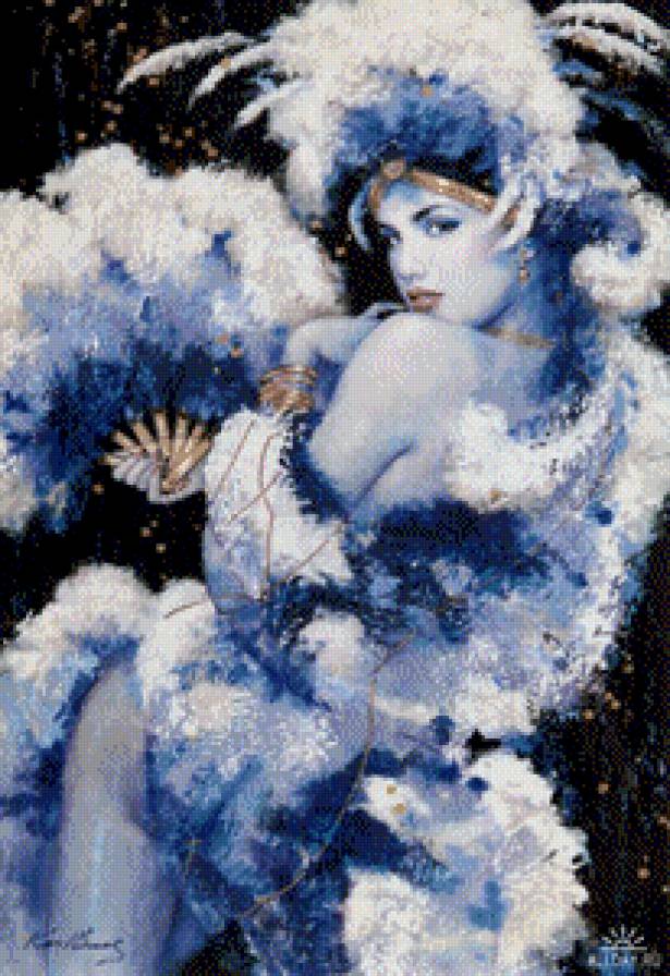 девушка в синем - девушка - предпросмотр