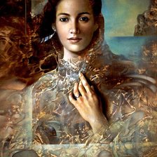 Схема вышивки «девушка в зеркале»