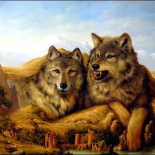 Схема вышивки «Волки»