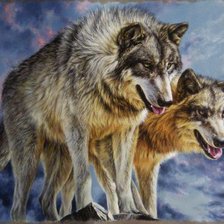 Схема вышивки «Волки»