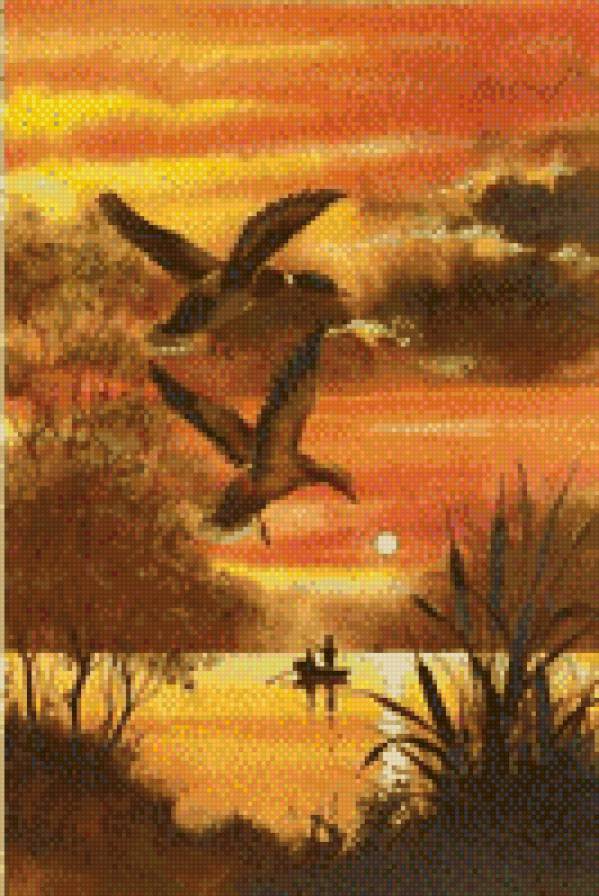 утки вечером - утки - предпросмотр