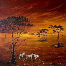 Схема вышивки «зебры на закате»