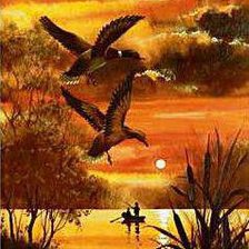 Схема вышивки «утки на закате»