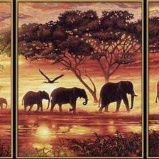 Схема вышивки «африканские слоны»