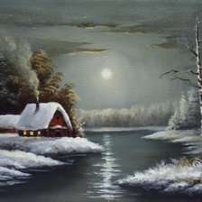 Схема вышивки «ночной пейзаж»