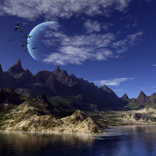 Схема вышивки «горное озеро»