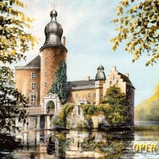 Схема вышивки «замок на острове»