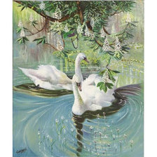 Схема вышивки «Лебеди»