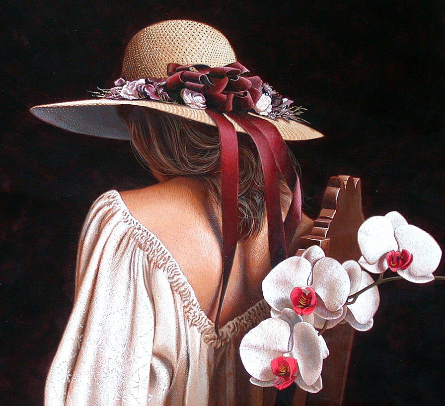Дикая орхидея - девушка, цветы, орхидеи - оригинал