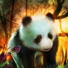 Схема вышивки «панда»