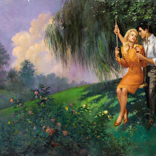 двое на качелях