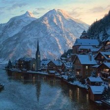 Схема вышивки «Городской пейзаж (Евгений Лушпин)»