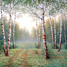 Схема вышивки «берёзы»