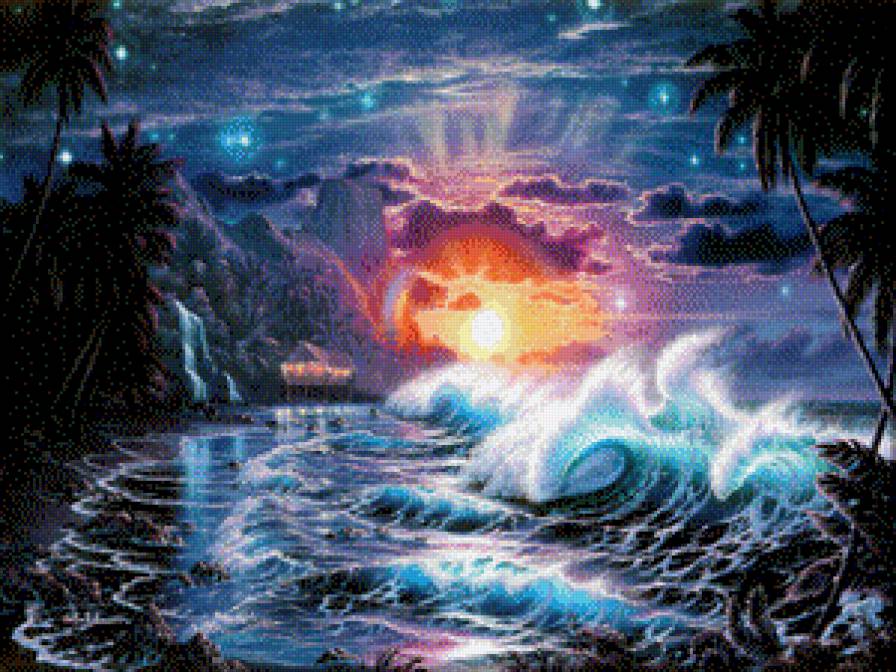 восход на море - небо, солнце, восход, море - предпросмотр