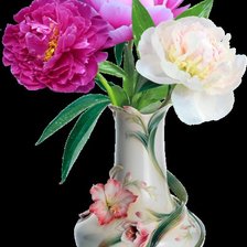 Схема вышивки «пионы в вазе»