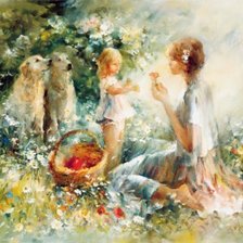 Схема вышивки «прогулка с детьми»